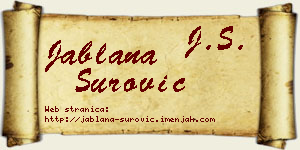 Jablana Surović vizit kartica